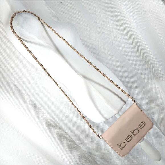 NWOT! BEBE! BABY PINK VEGAN LEATHER "DIAMOND" STUDDED LOGO MINI PURSE CROSSBODY! - Picture 14 of 14